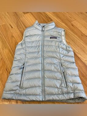 Patagonia Girls Light Blue Quilted Down Vest